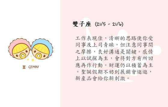 每週星座 22/12/2014 – 28/12/2014