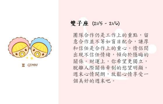 每週星座 29/12/2014 – 4/1/2015