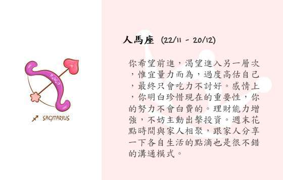 每週星座 29/12/2014 – 4/1/2015