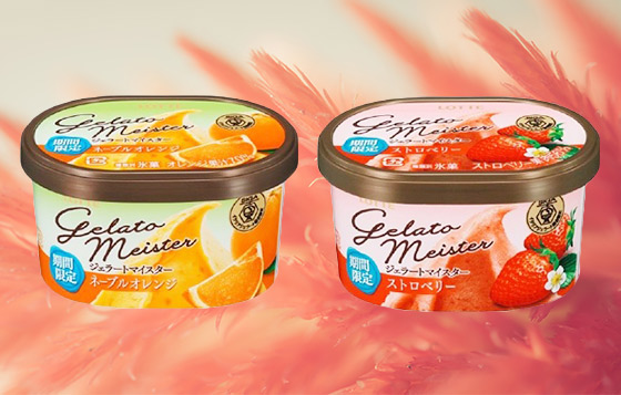 Gelato Meister navel orange / Gelato Meister strawberry 約240円