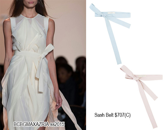 BCBGMAXAZRIA的obi belt雖然像極了「柔道帶」，但配在希臘女神風的服飾上一點也不違和~