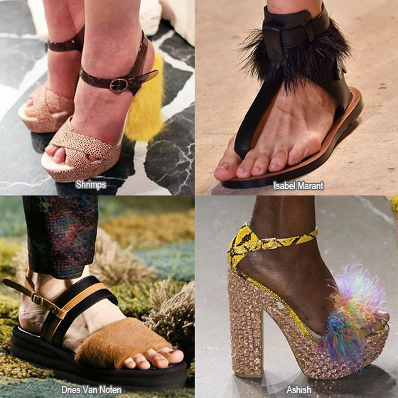 雖然毛毛皆遊走鞋面與鞋跟，但鞋款都是open-toe，所以都依然清涼無腳臭= =