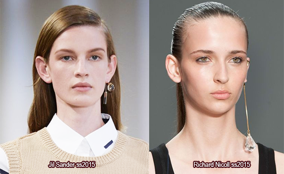 而Jil Sander和Richard Nicoll的超模告訴大家，單邊戴法較適合中性風衣著。