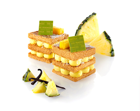 Coconut Cream with Roasted Pineapple and Vanilla Mille Feuille 椰子菠蘿香草拿破崙 $45/件 Coconut Cream with Roasted Pineapple and Vanilla Mille Feuille 椰子菠蘿香草拿破崙 $45/件