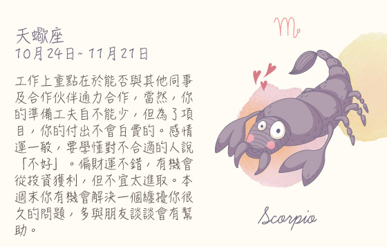 每週星座27/7/2015－2/8/2015