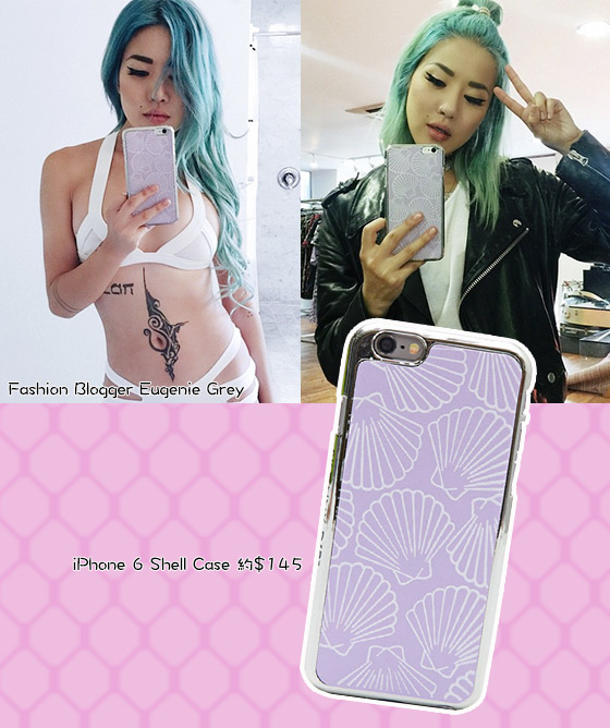 也有sis喜愛一般phone case的輪廓，Eugénie Grey的貝殼印花款很適合泳衣look自拍呢~