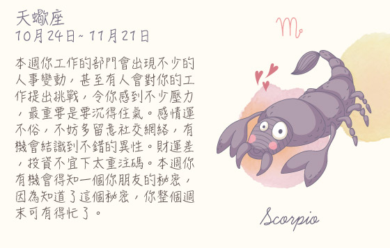 每週星座 14/9/2015 – 20/9/2015