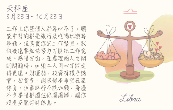 每週星座 19/10/2015 – 25/10/2015