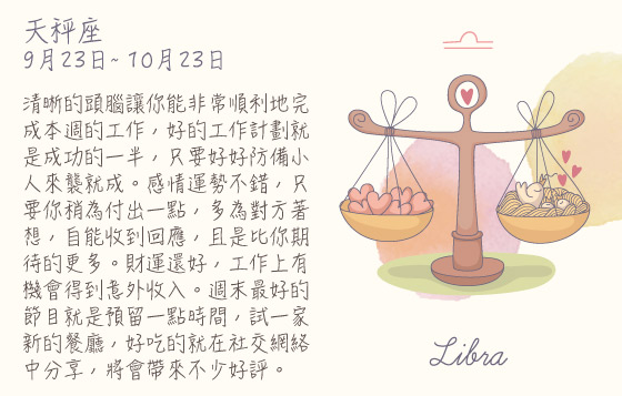 每週星座 16/11/2015 – 22/11/2015