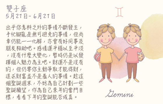 每週星座 2015.12.21 – 2015.12.26