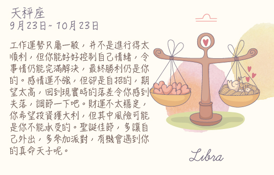 每週星座 2015.12.21 – 2015.12.26