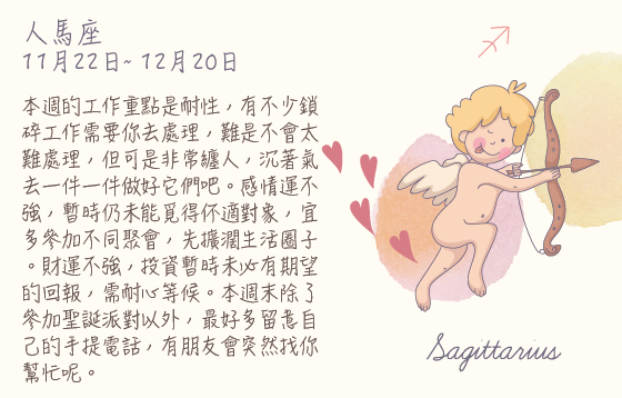 每週星座 2015.12.21 – 2015.12.26