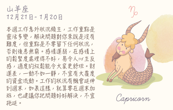 每週星座 2016.01.25 – 2016.01.30