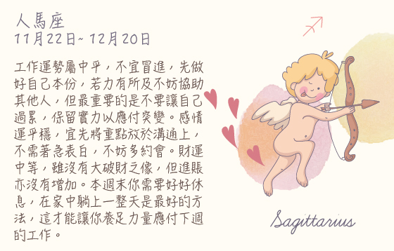 每週星座 2016.01.25 – 2016.01.30
