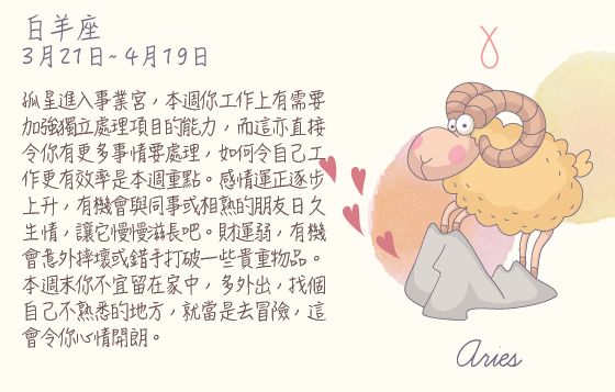 每週星座 2016.02.29 – 2016.03.05