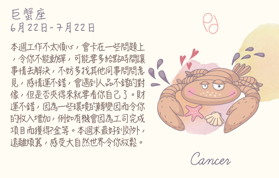 每週星座 2016.03.28 – 2016.04.03