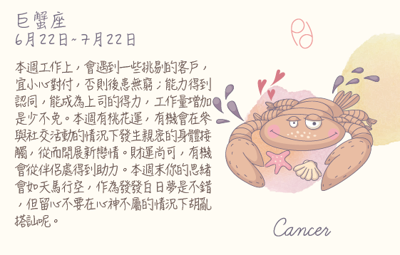 每週星座 2016.04.04 – 2016.04.10
