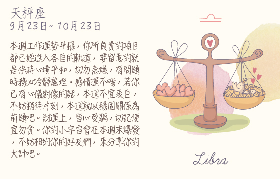每週星座 2016.03.14 – 2016.03.20