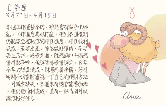 每週星座 2016.04.18 – 2016.04.24