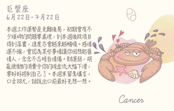每週星座 2016.05.01 – 2016.05.07