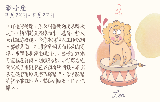 每週星座 2016.04.25 – 2016.05.01