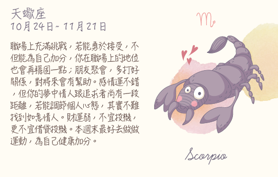 每週星座 2016.05.30 – 2016.06.05