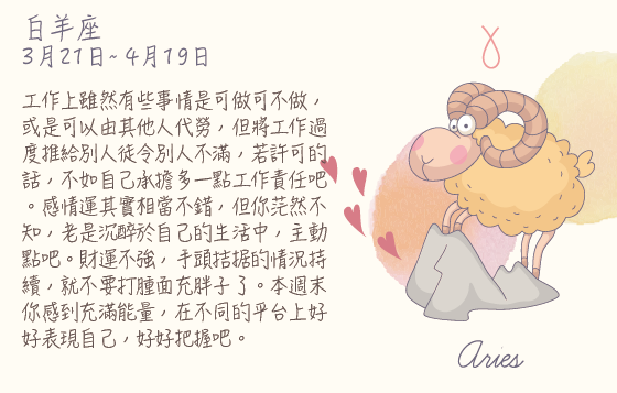 每週星座 2016.06.20 – 2016.06.27