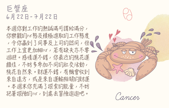 每週星座 2016.07.04 – 2016.07.10