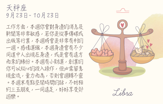 每週星座 2016.08.29 – 2016.09.04