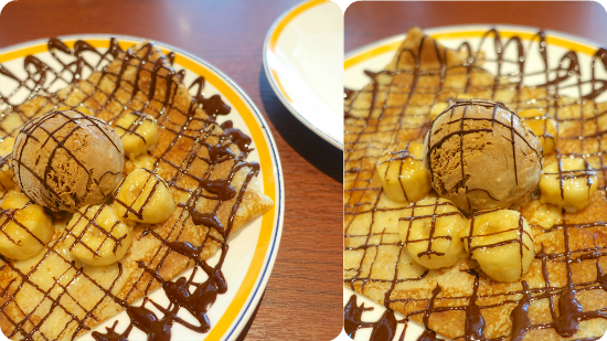 Crepe Chocolate and Caramelised Banana 焦糖香蕉配朱古力醬甜薄餅 Crepe Chocolate and Caramelised Banana 焦糖香蕉配朱古力醬甜薄餅